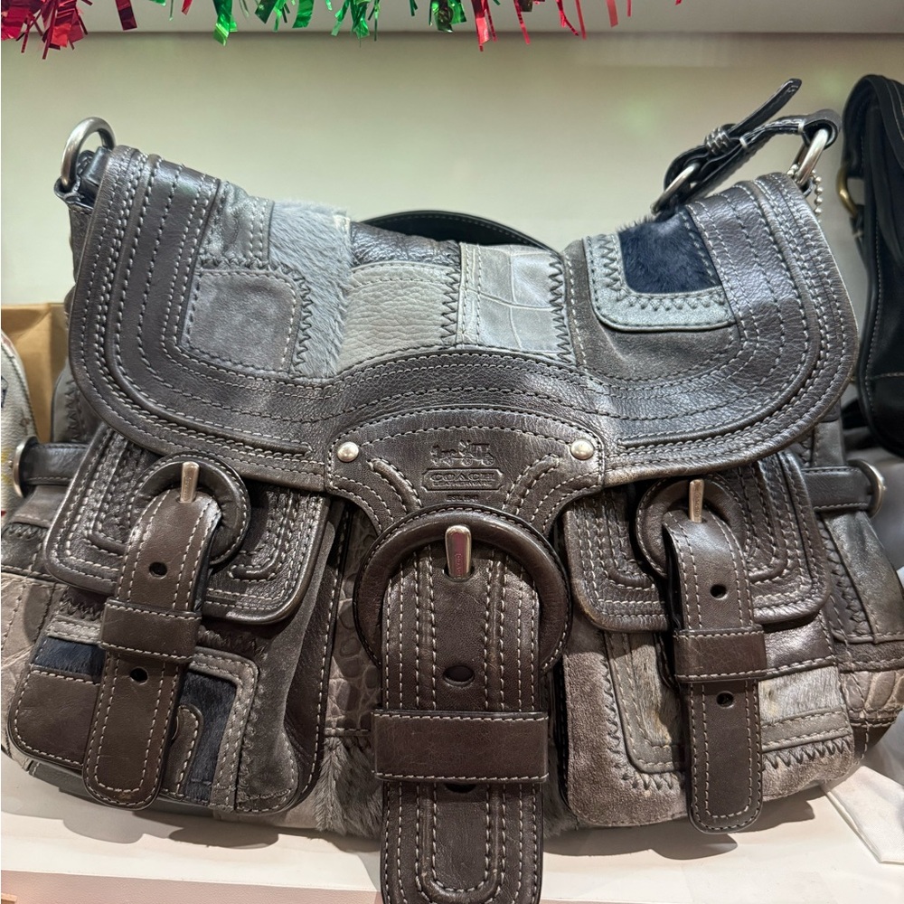 Coach Soho Patchwork Y2k Stylish Gray Leather Men… - image 6